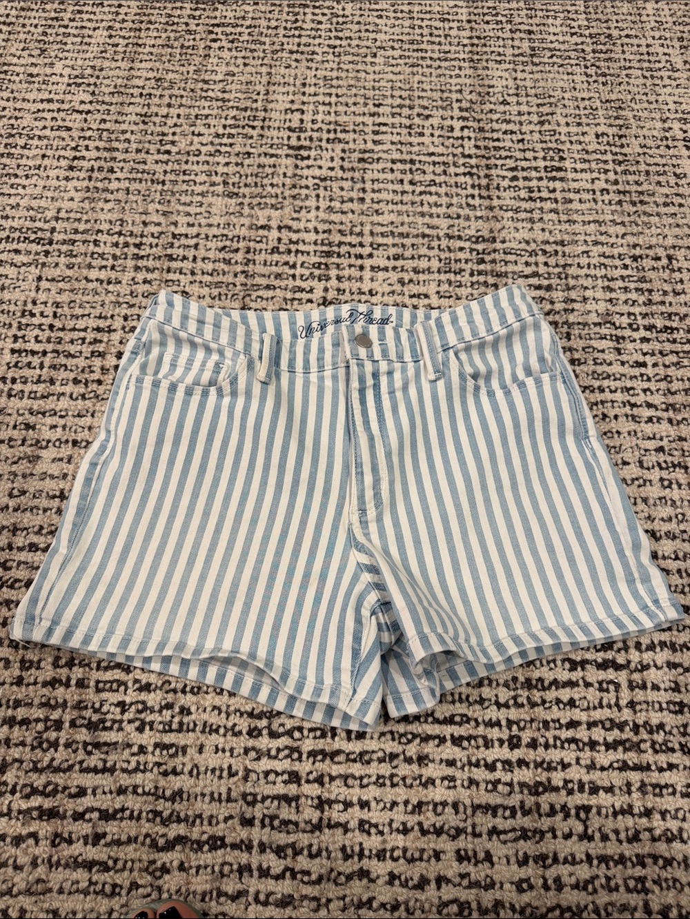 Blue and White Striped Women’s Shorts